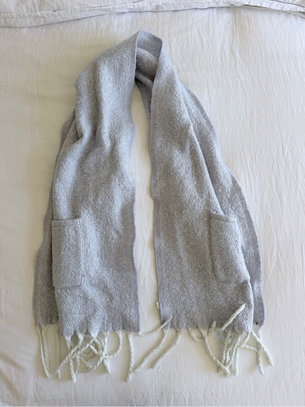 World Market gray blanket scarf